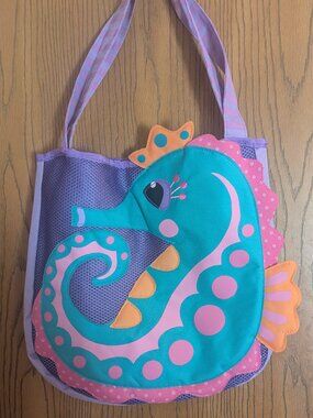 Seahorse Mesh Tote Bag Beach Pool Picnic Park Ocean Colorful -Stephen Joseph